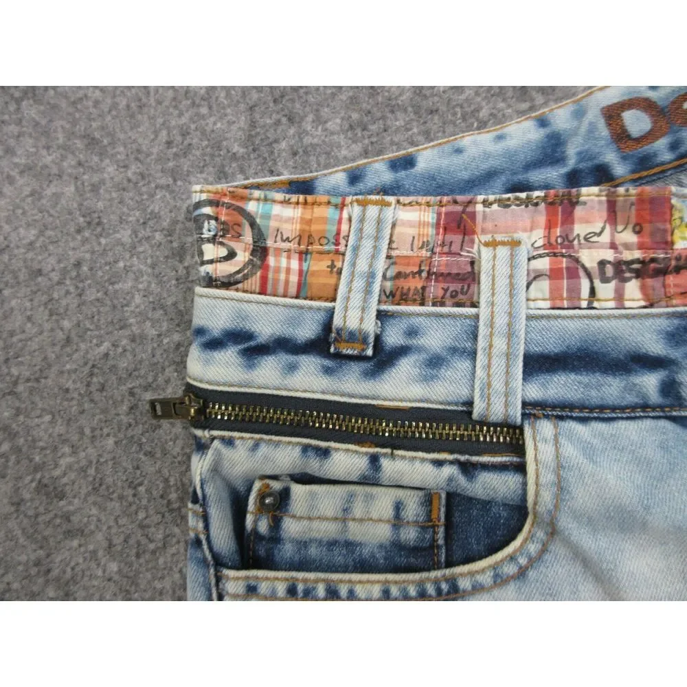 Desigual Pants Mens 36 Blue‎ Denim Jeans Straight Regular Fit Button Fly 36X31